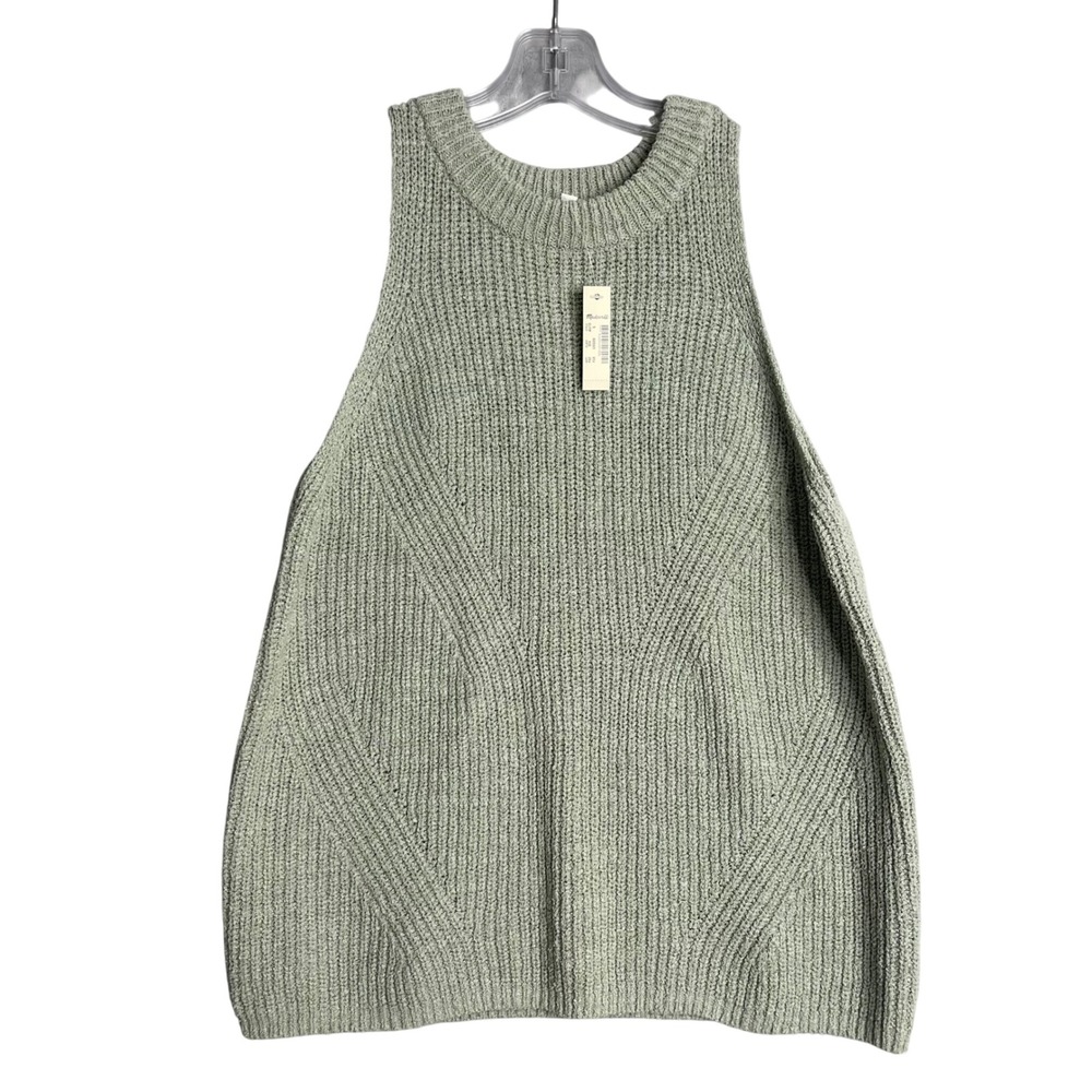 New Madewell Jensen Sweater Tank Top Womens S Green Preppy Sleeveless Knit